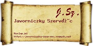 Javorniczky Szervác névjegykártya